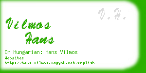 vilmos hans business card